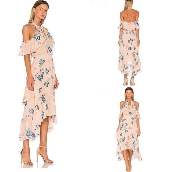 Ulla Johnson Dress Valentine Silk Floral Midi Dress in Brown Blush 2 - Picture 1 of 10